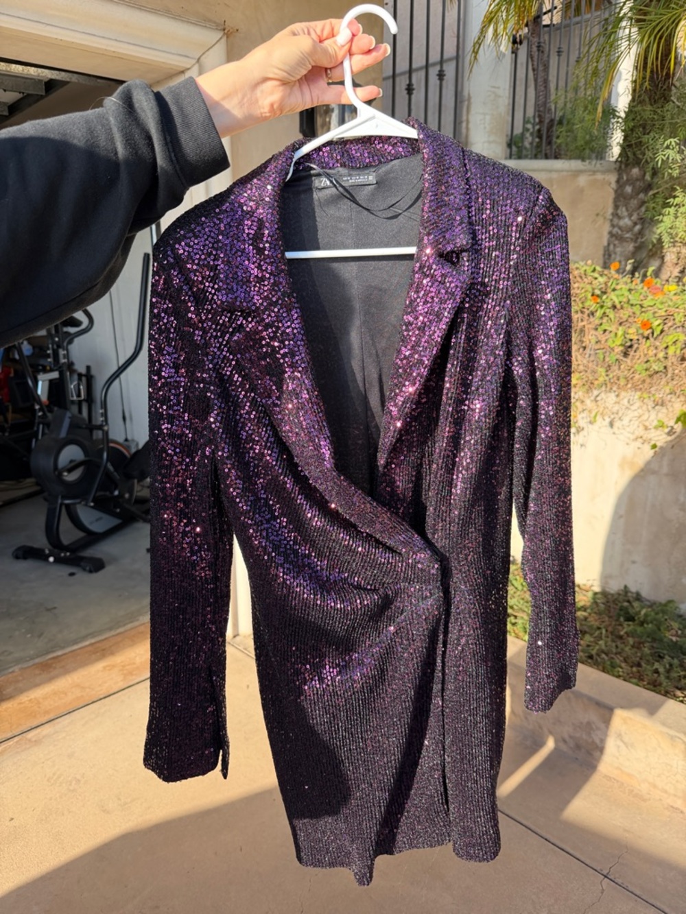 Zara Purple Sequin Blazer Jacket